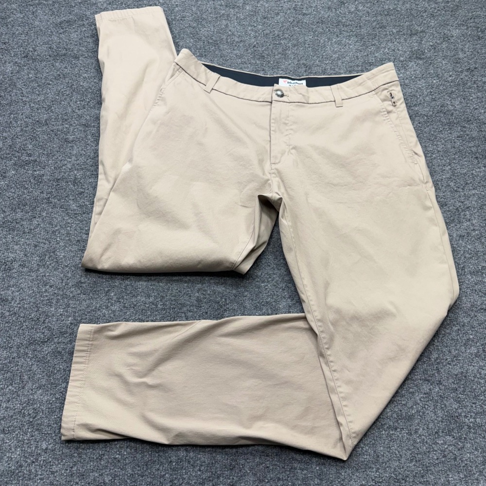 Birddogs Mens Khaki Stretch Chino Pants Tan 36x34 Cotton Nylon Spandex Pocket